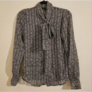 Pink Tartan Semi Sheer Blouse
